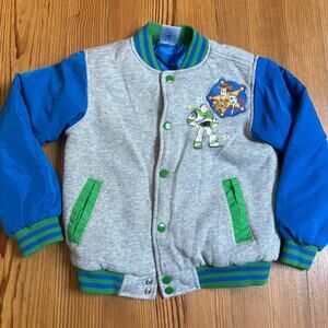 Disney Toy Story light gray blue graphic varsity cotton jacket SIZE 5